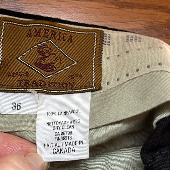 Vintage AMERICA TRADITION Wool Pants Trousers Black Men’s Size 36 Made in Canada - Picture 5 of 11